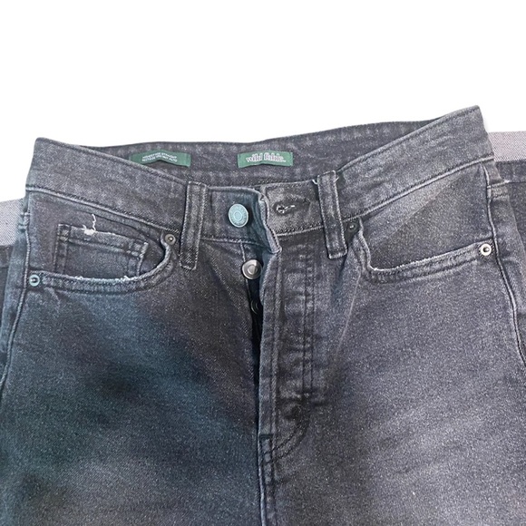 black high rise straight legged jeans with rips size 00 worn once - Picture 4 of 4